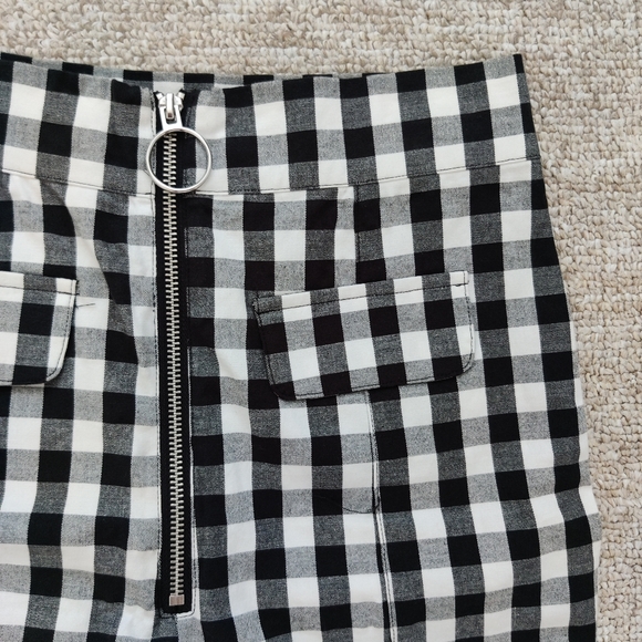 Urban Outfitters Plaid Black & White High Waist Zip Skinny Pants Stretchy Size S - Picture 3 of 6